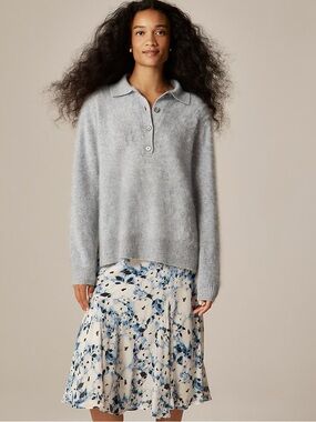 J.Crew Brushed cashmere rugby sweater